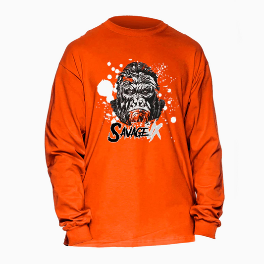 “Be a Savage” Orange Long Sleeve T-Shirt